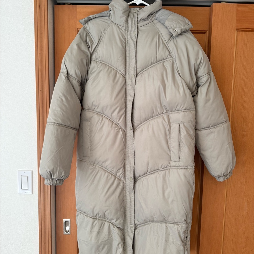 Topshop Longline Sage Puffer Jacket